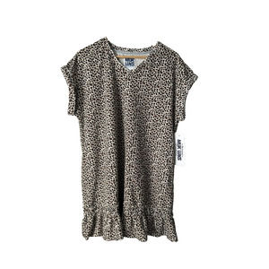 MUK LUKS Women's Vintage Terry Lounge Sleep Dress Animal Cheetah Print SZ L